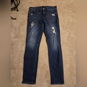 Express Dark Blue Distressed Women's Jeggings